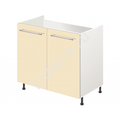Тумба-подстолье с нижней полочкой, под кухонную мойку MODERN ALTO 800*600*820 ваниль глянец