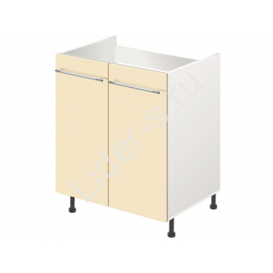 Тумба-подстолье с нижней полочкой, под кухонную мойку MODERN ALTO 600*600*820 ваниль глянец