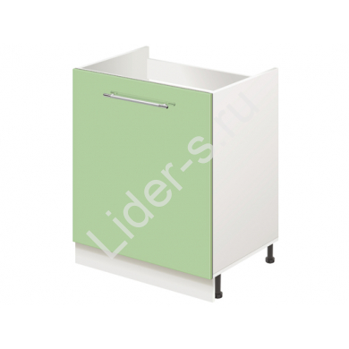Тумба-подстолье с нижней полочкой, под кухонную мойку MODERN ALTO 600*600*820 фисташковый глянец